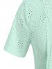 Cardigan Haut Bas Courbe Broderie Anglaise Grande Taille - Vert clair 5X