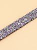 Mixed Color Diamante Button Elastic Dress Belt -  