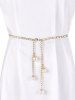 Faux Pearl Pendants Dress Skinny Waist Chain -  
