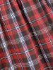 Cut Out Plaid Three Quarter Sleeve Dress -  