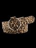 Leopard Print Fuzzy Buckle Belt -  
