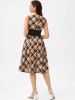 Wide Waistband Plaid Surplice Dress -  