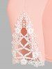 High Rise Lace Applique Capri Leggings -  