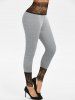 High Waist Lace Insert Skinny Leggings -  