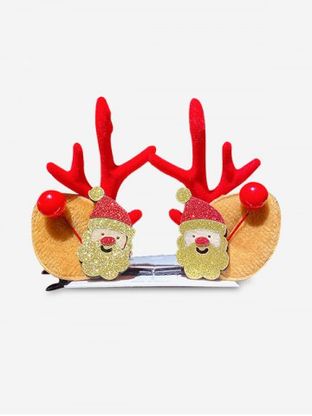 2Pcs Christmas Santa Elk Antler Hair Clip Set