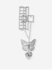 Butterfly Charm Rectangular Metal Hair Claw -  