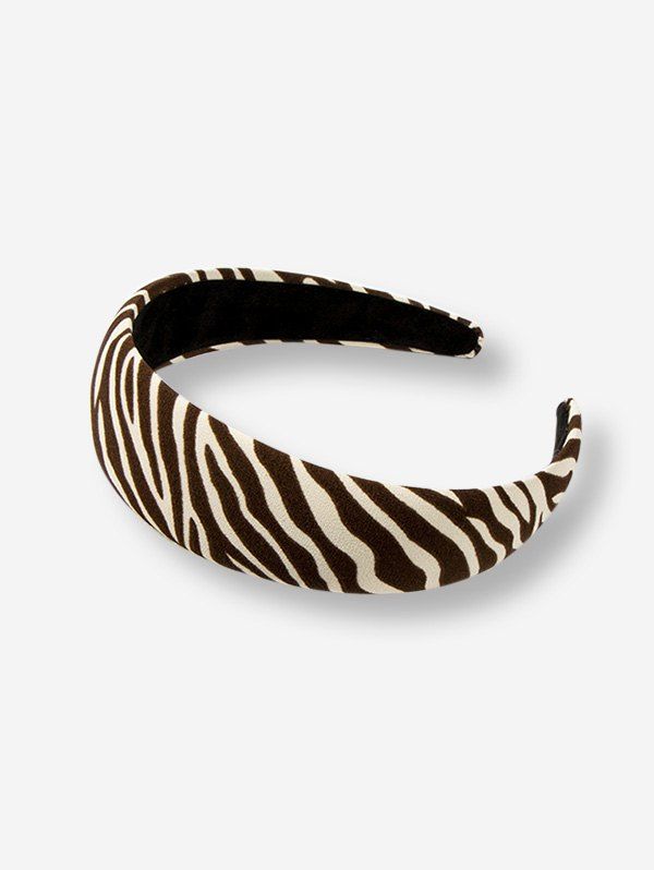 Hot Zebra Striped Printed Wide Hairband  