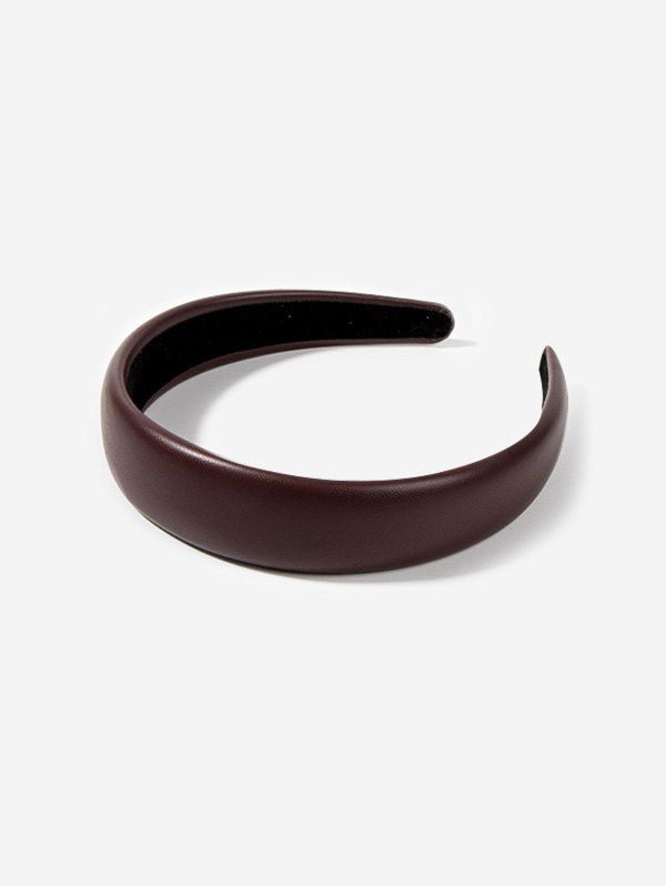 Outfits Faux Leather Solid Wide Hairband  