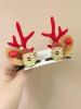 2Pcs Christmas Santa Elk Antler Hair Clip Set -  