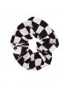 3 Pcs Printed Checkered Scrunchies Set -  