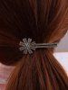 Floral Rhinestone Metal Hair Clip -  