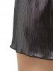Plus Size Metallic Tie Detail Lettuce Hem Shorts -  