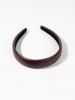 Faux Leather Solid Wide Hairband -  