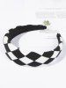 Checkered Pattern Wide Hairband -  