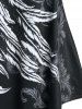 Plus Size & Curve Lace Panel Skull Wing Print Gothic Tank Top -  