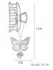 Pince à Breloques en Forme de Cœur et Papillon à Sculpture Creuse - Argent 