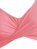 Crisscross Flower Tummy Control Bikini Swimwear -  
