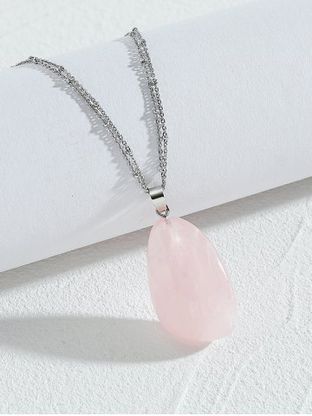 Natural Stone Water Drop Charm Necklace