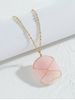 Natural Stone Pendant Beads Chain Necklace -  
