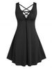 Plus Size & Curve Cutout A Line Mini Dress -  