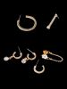 6Pcs Rhinestone Earrings Set -  