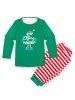 Ensemble de Pyjamas de Noël Rayé Graphique Assorti pour la Famille - Vert Papa m