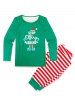 Ensemble de Pyjamas de Noël Rayé Graphique Assorti pour la Famille - Vert Papa m