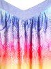 Robe à Imprimé Serpent D'Arc-en-ciel Au Crochet Inséré de Grande Taille - Violet clair 4X