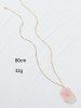 Natural Stone Pendant Beads Chain Necklace -  