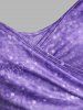 Robe Mi-longue Curve Croisée Ombrée à Imprimé Fleurie de Grande Taille - Violet clair 2X