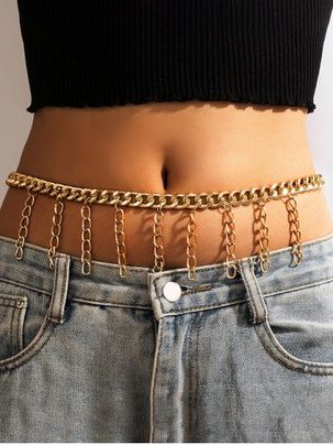 Fringe Punk Thick Belly Chain