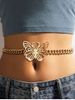Punk Hollow Butterfly Thick Statement Belly Chain -  