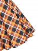 Plaid Sweetheart Raglan Sleeve Dress -  