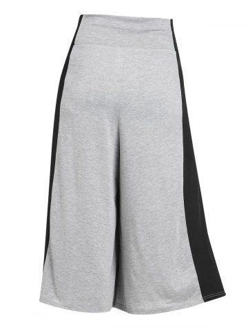 Plus Size Colorblock Capri Culotte Pants