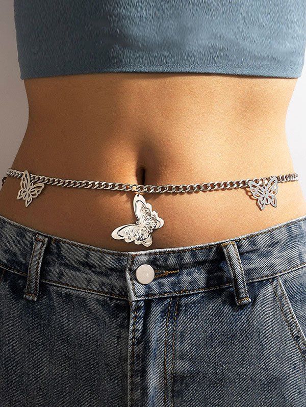 Buy Butterfly Hollow Out Pendant Belly Chain  