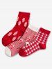 3 Pair Printed Cotton Socks -  
