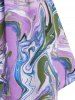 Plus Size & Curve Marble Print O Ring 2 In 1 Tee -  