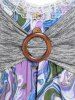 Plus Size & Curve Marble Print O Ring 2 In 1 Tee -  