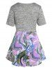 Plus Size & Curve Marble Print O Ring 2 In 1 Tee -  