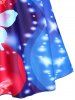Maillot de Bain Tankini Modeste Courbe à Imprimé Papillon à Taille Empire Grande Taille - Bleu L