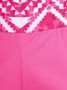 Maillot de Bain Tankini Modeste Jupe Curve à Imprimé Géométrique Grande Taille - Rose clair 5X