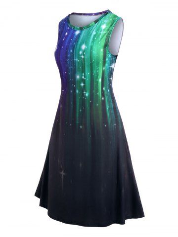 Plus Size Sparkle Print Trapeze Midi Dress