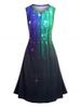Plus Size Sparkle Print Trapeze Midi Dress -  