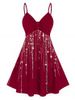 Plus Size Lighting Print Plunge Cami Dress -  