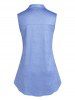 Plus Size Button Up Leopard Print Sleeveless Blouse -  
