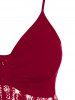 Robe à Bretelle Plongeante à Imprimé Lumière de Grande Taille - Rouge 2X