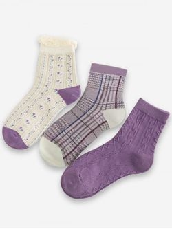 Jacquard Printed Cotton Socks - MULTI-A