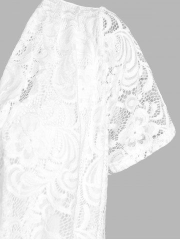 Plus Size & Curve Lace Overlay Cowl Front Tee