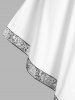 Robe Mi-Longue Courbe Asymétrique Pailletée Grande Taille - Blanc 1X