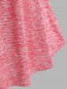 Robe Péplum Fleurie de Cottagecore Courbe Festonnée Noué en Avant Grande Taille - Rose Léger  2X